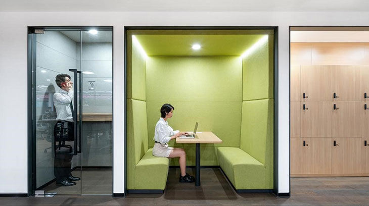 圣奥办公家具为现代汽车设计私密良好的办公空间实拍图