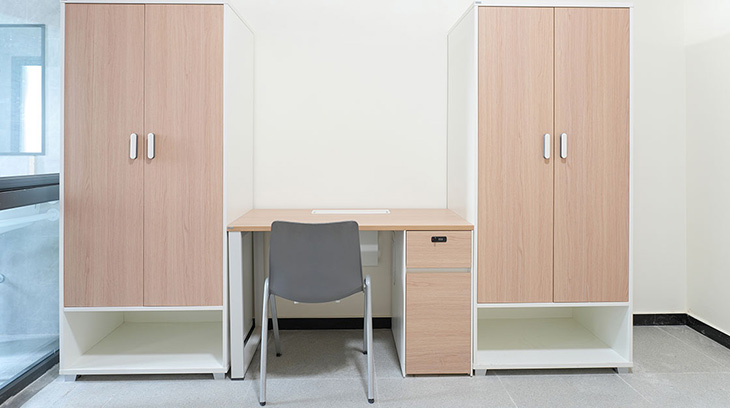 圣奥家具为华中科技大学宿舍设计的定制衣柜