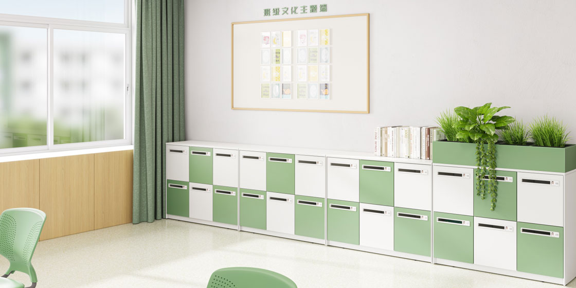 圣奥办公家具为学校教室设计的实用储物柜场景图